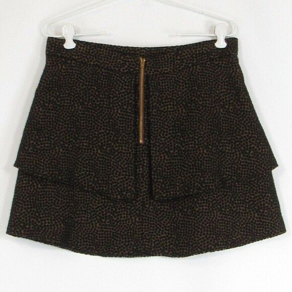 Brown HUNTER DIXON tiered skirt 10 - Picture 3 of 4